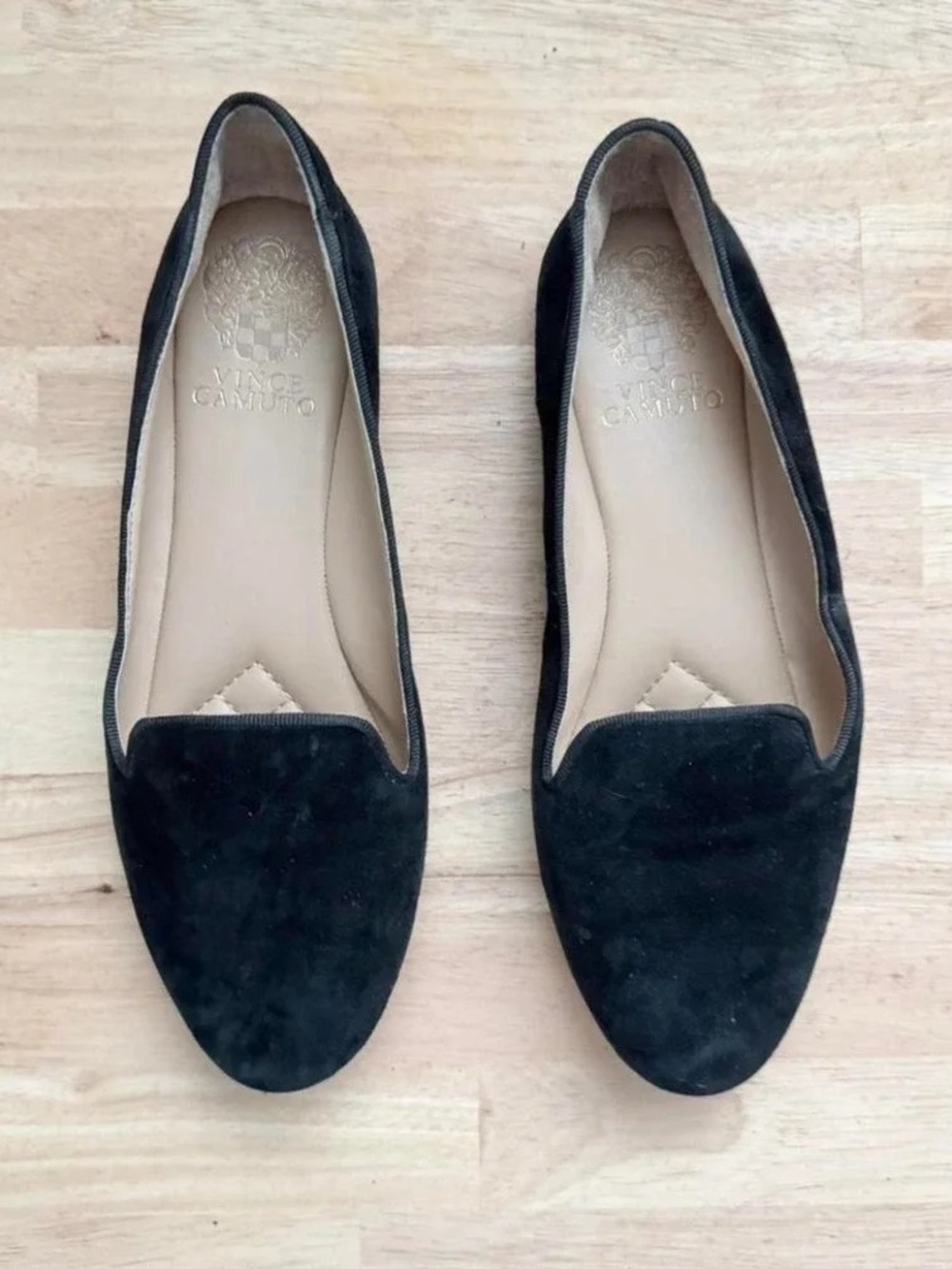 Vince Camuto Black Suede Ballet Flats